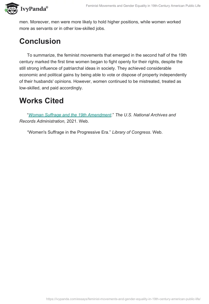Feminist Movements and Gender Equality in 19th-Century American Public Life. Page 2