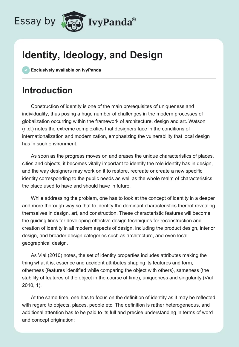 Identity, Ideology, and Design. Page 1