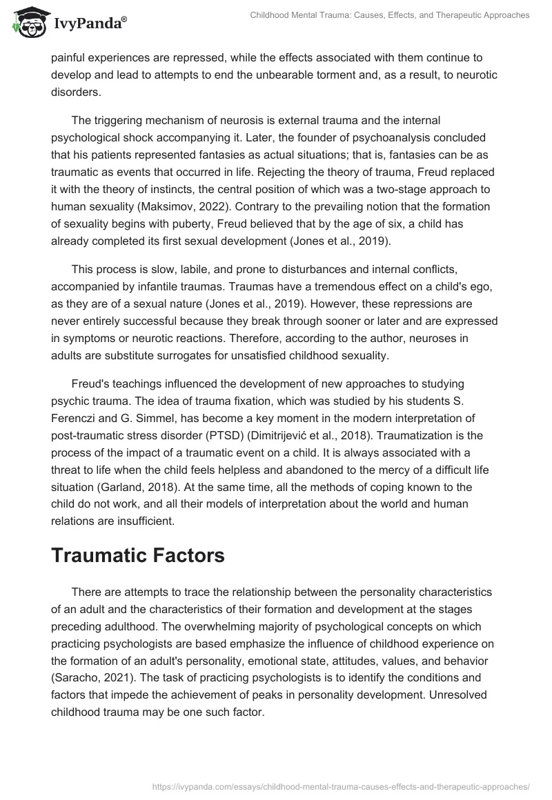 Childhood Mental Trauma: Causes, Effects, and Therapeutic Approaches. Page 2