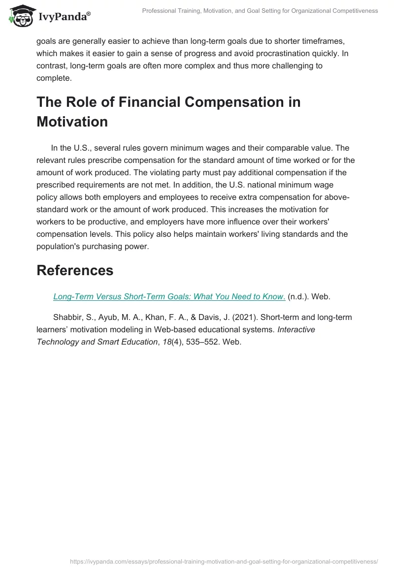 Professional Training, Motivation, and Goal Setting for Organizational Competitiveness. Page 2