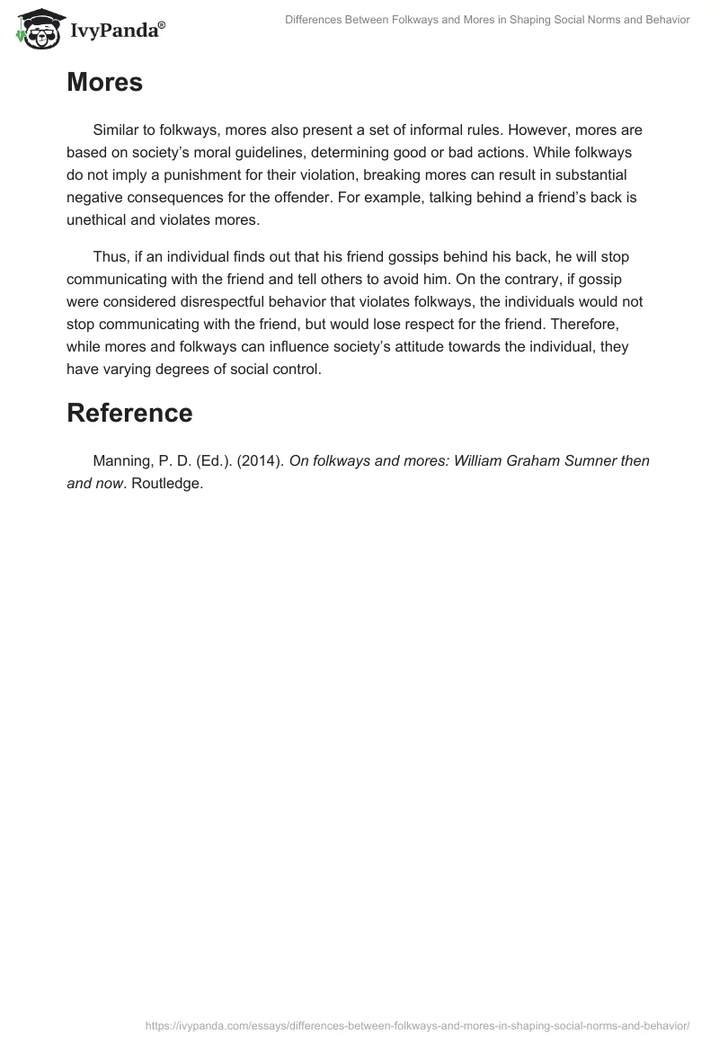 Differences Between Folkways and Mores in Shaping Social Norms and Behavior. Page 2