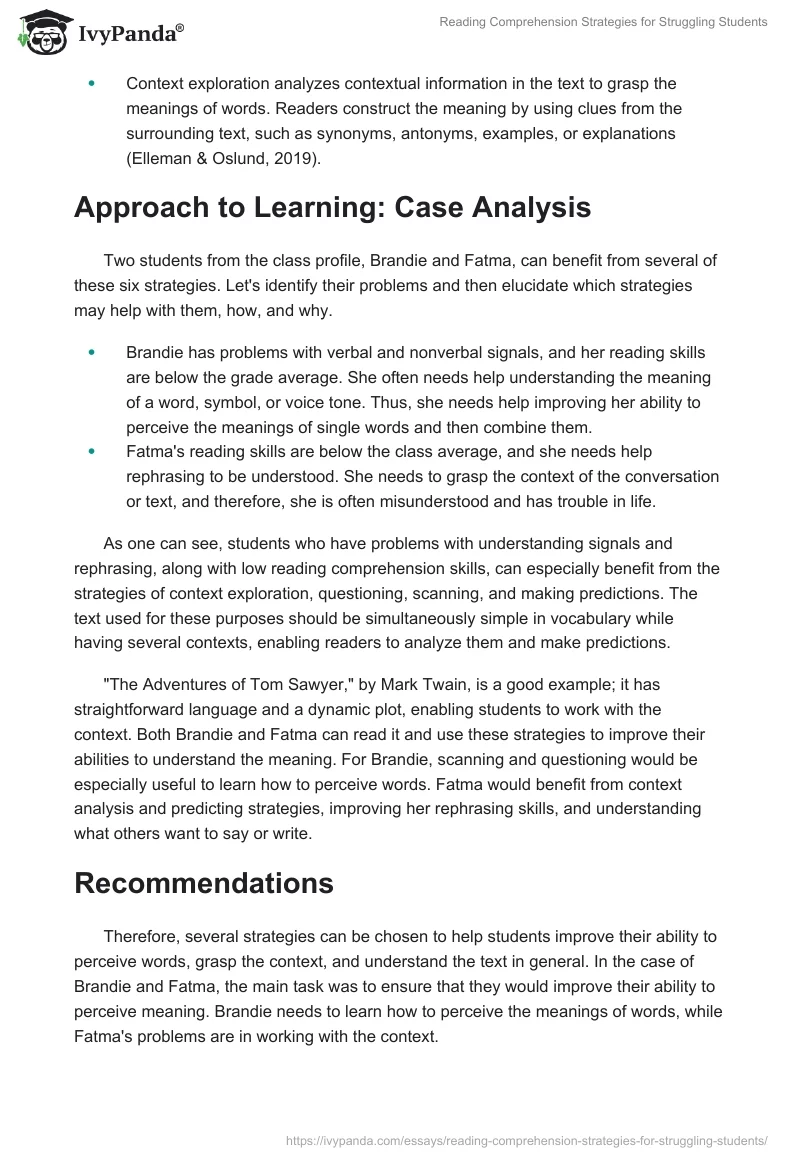 Reading Comprehension Strategies for Struggling Students. Page 2