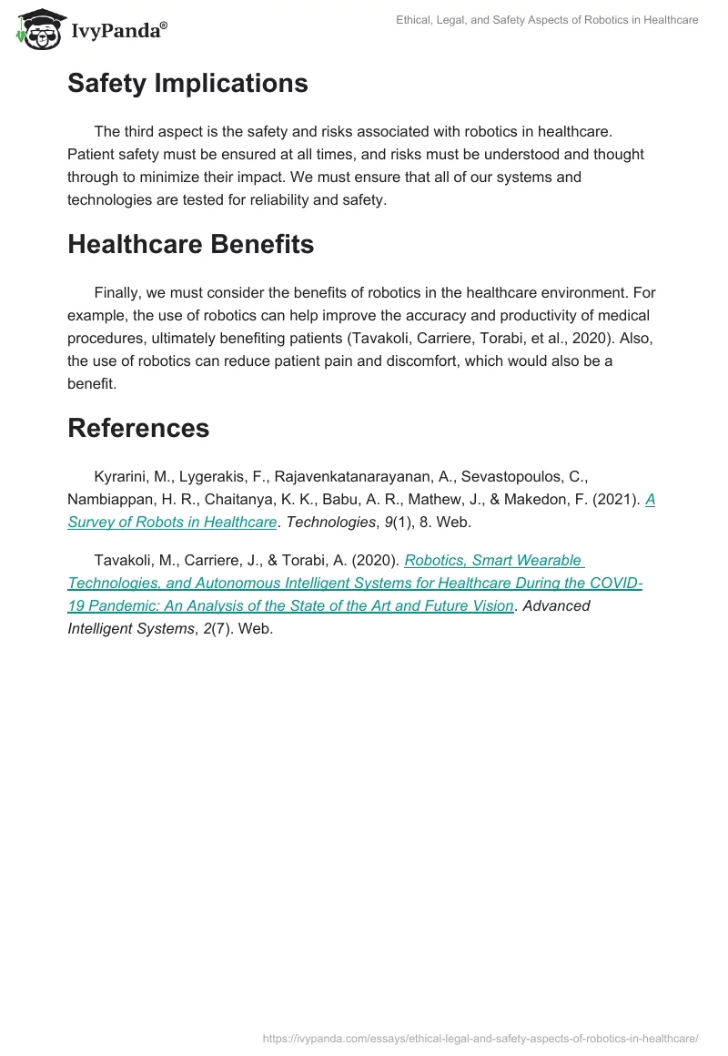 Ethical, Legal, and Safety Aspects of Robotics in Healthcare. Page 2