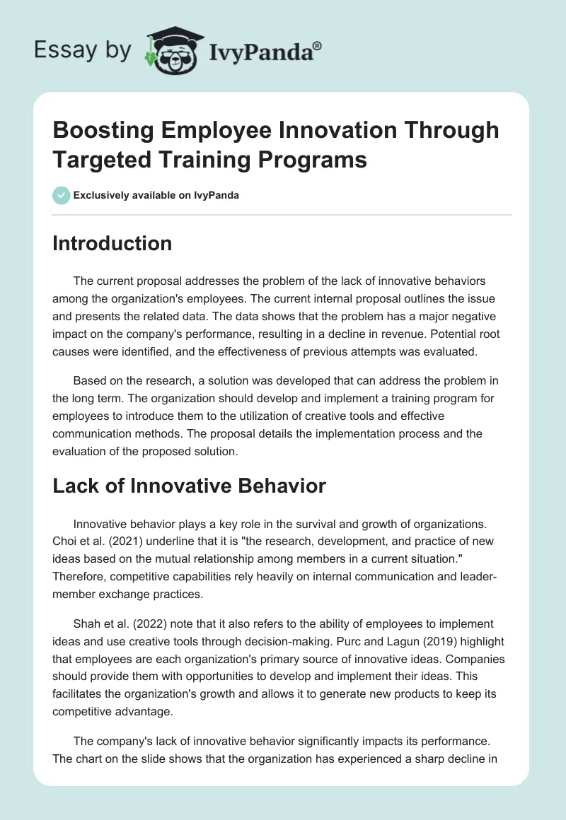 Boosting Employee Innovation Through Targeted Training Programs. Page 1