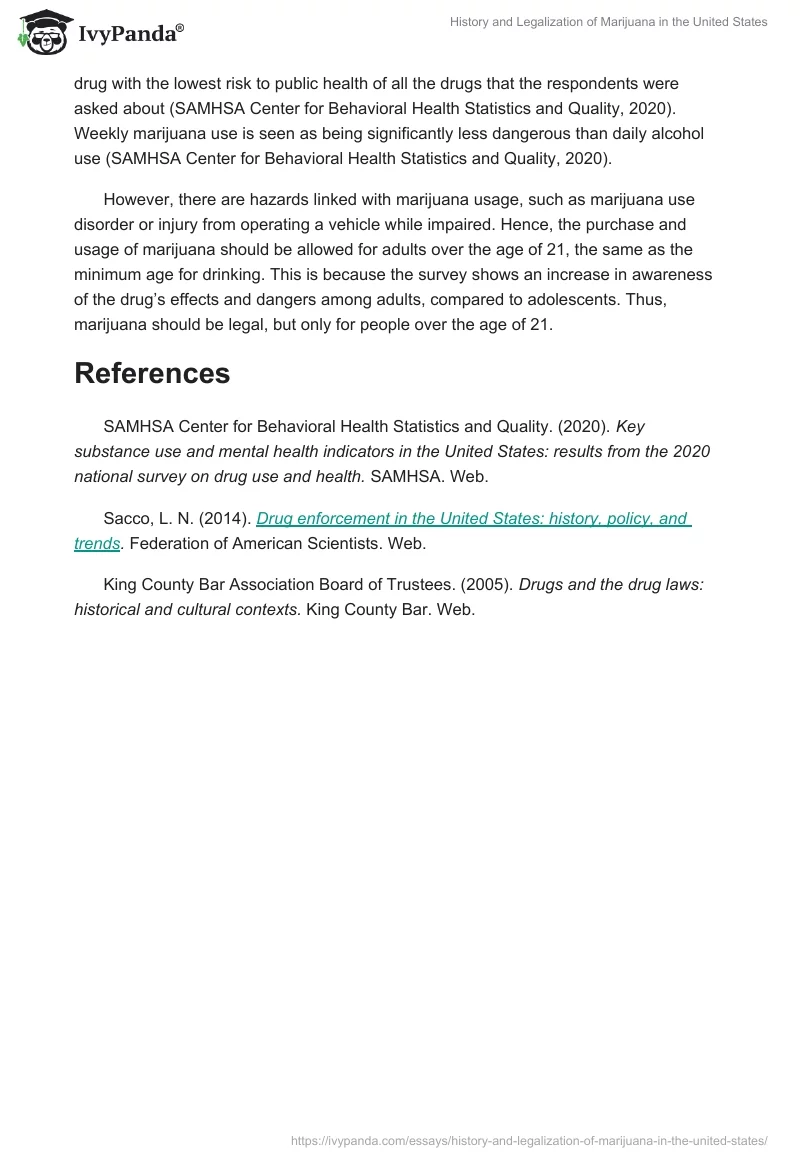 History and Legalization of Marijuana in the United States. Page 2