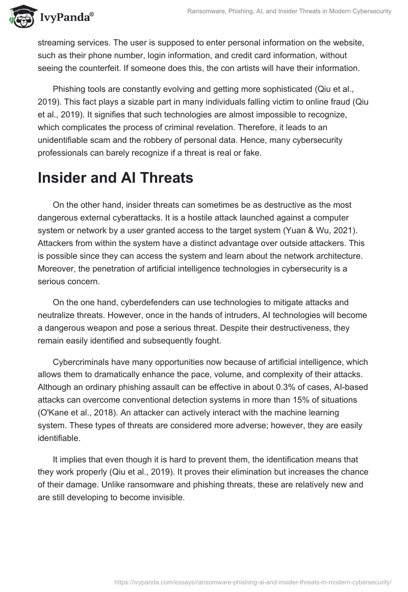 Ransomware, Phishing, AI, and Insider Threats in Modern Cybersecurity. Page 2