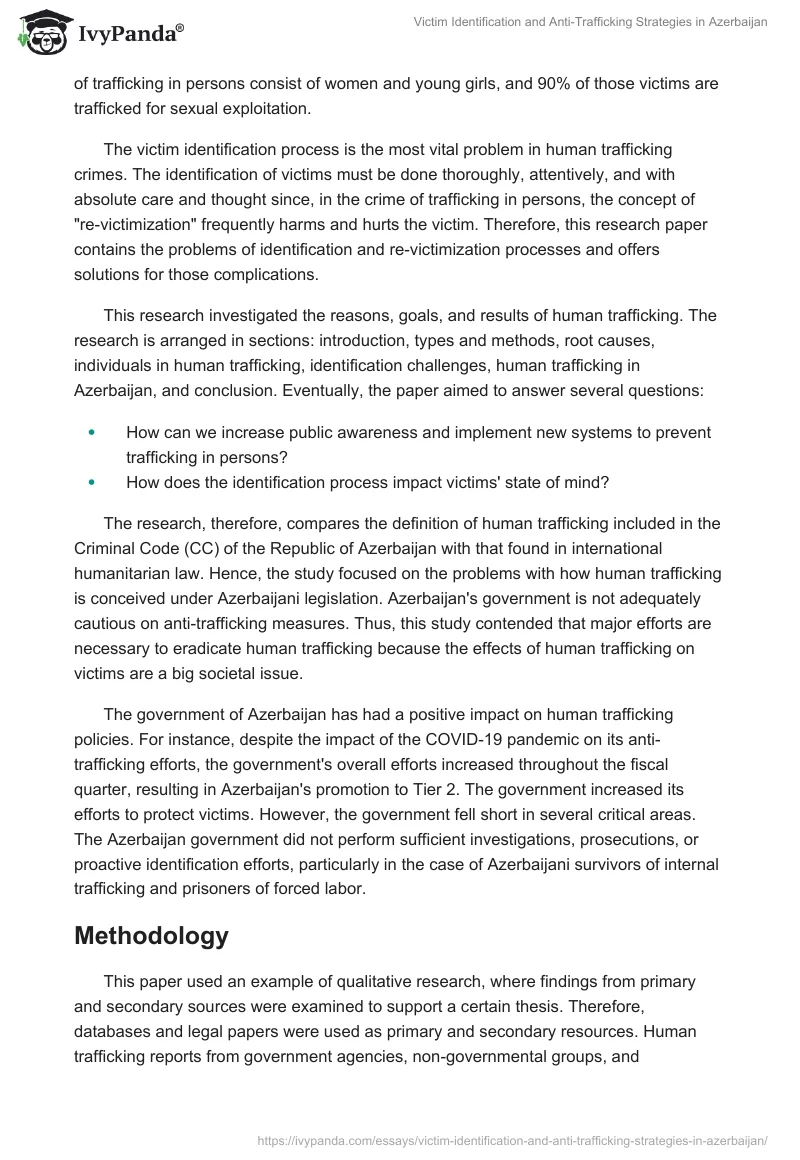 Victim Identification and Anti-Trafficking Strategies in Azerbaijan. Page 2