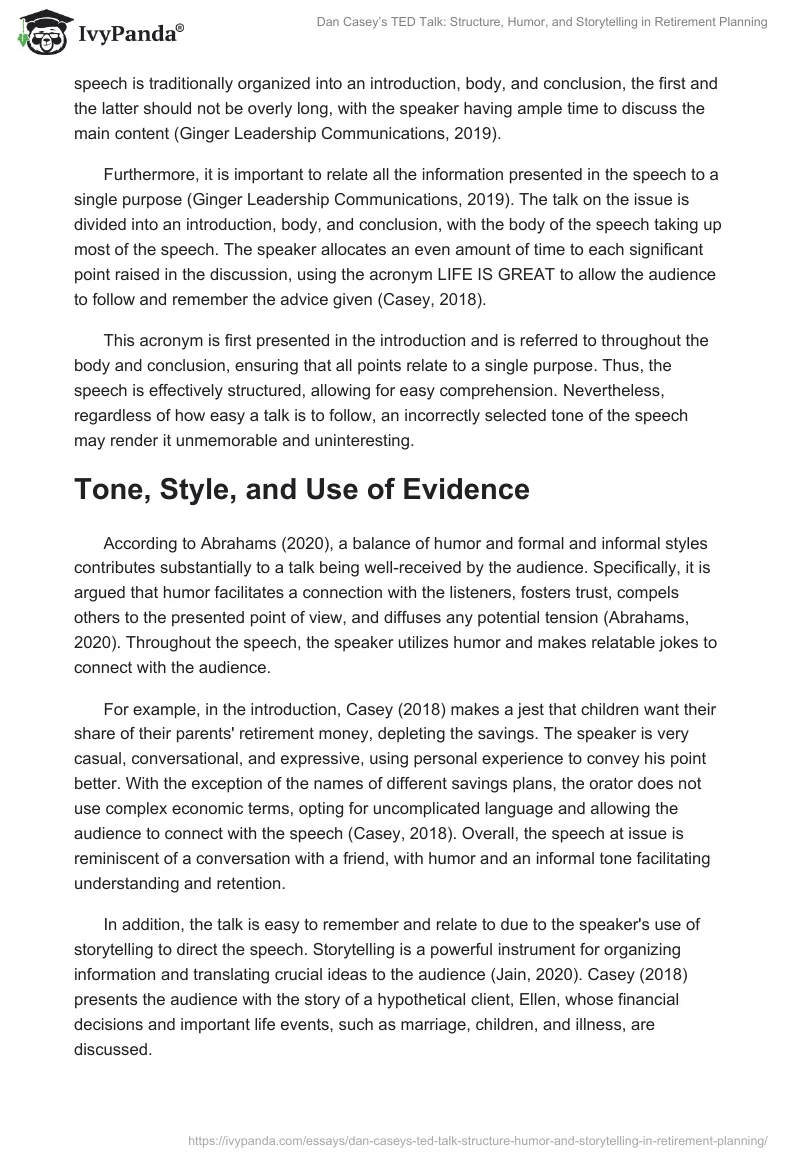 Dan Casey’s TED Talk: Structure, Humor, and Storytelling in Retirement Planning. Page 2