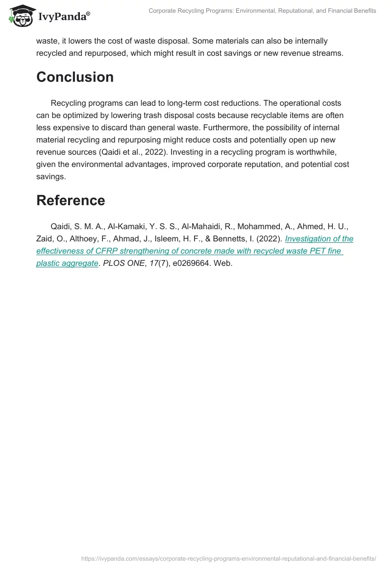 Corporate Recycling Programs: Environmental, Reputational, and Financial Benefits. Page 2