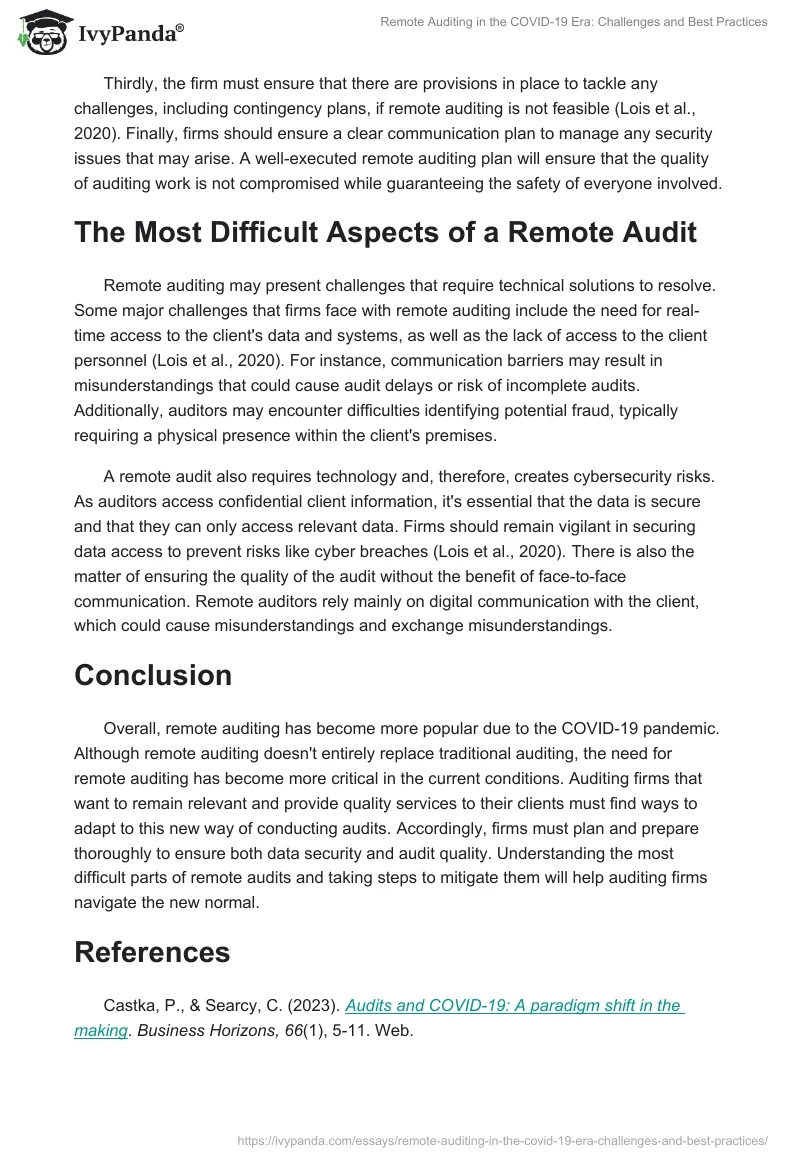 Remote Auditing in the COVID-19 Era: Challenges and Best Practices. Page 2