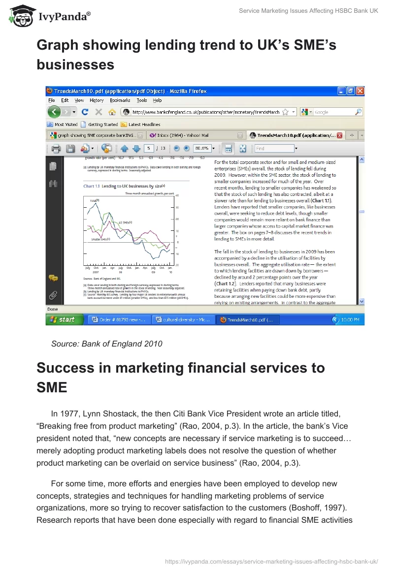 Service Marketing Issues Affecting HSBC Bank UK. Page 5