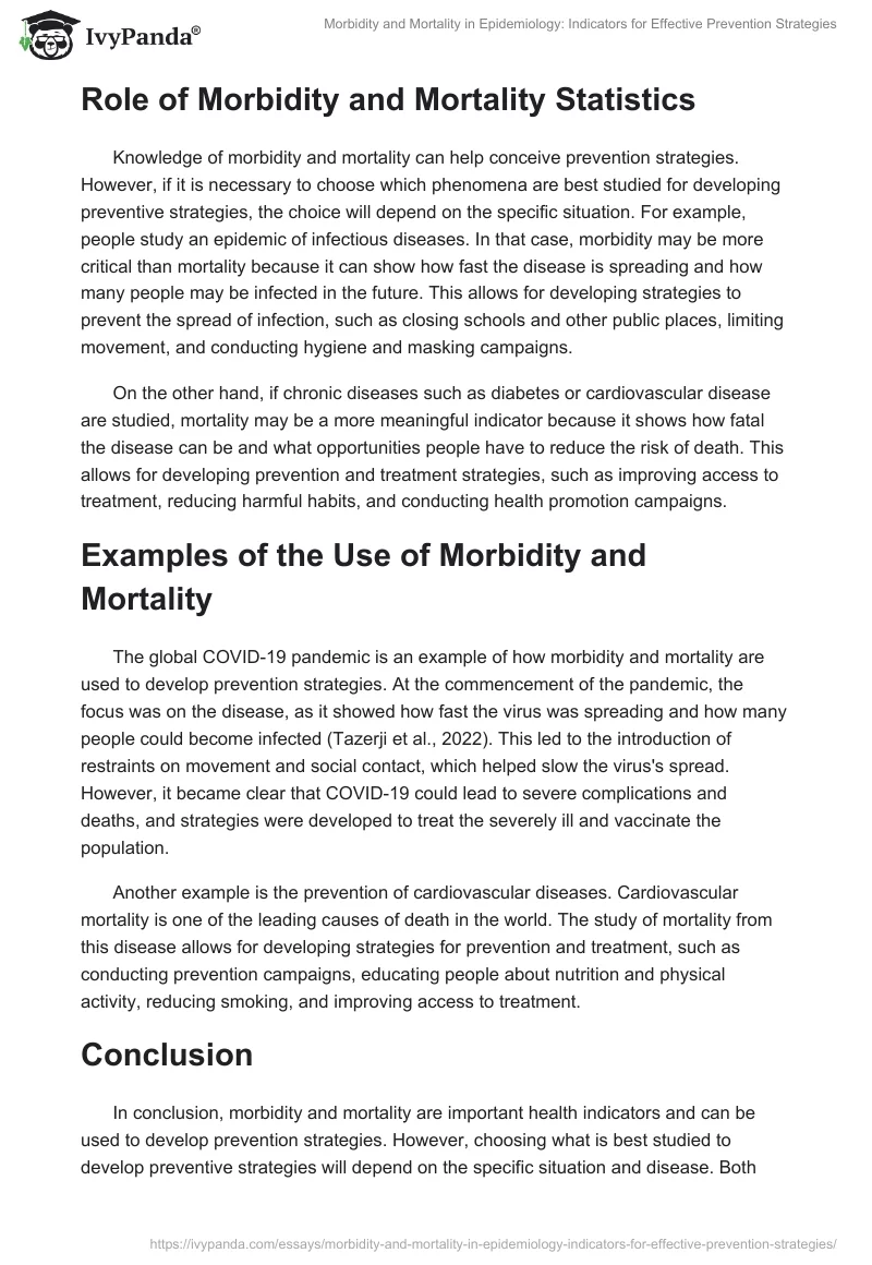 Morbidity and Mortality in Epidemiology: Indicators for Effective Prevention Strategies. Page 2