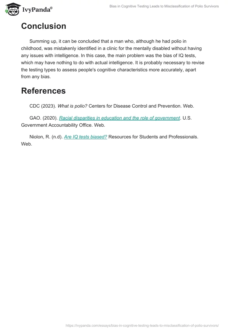 Bias in Cognitive Testing Leads to Misclassification of Polio Survivors. Page 2
