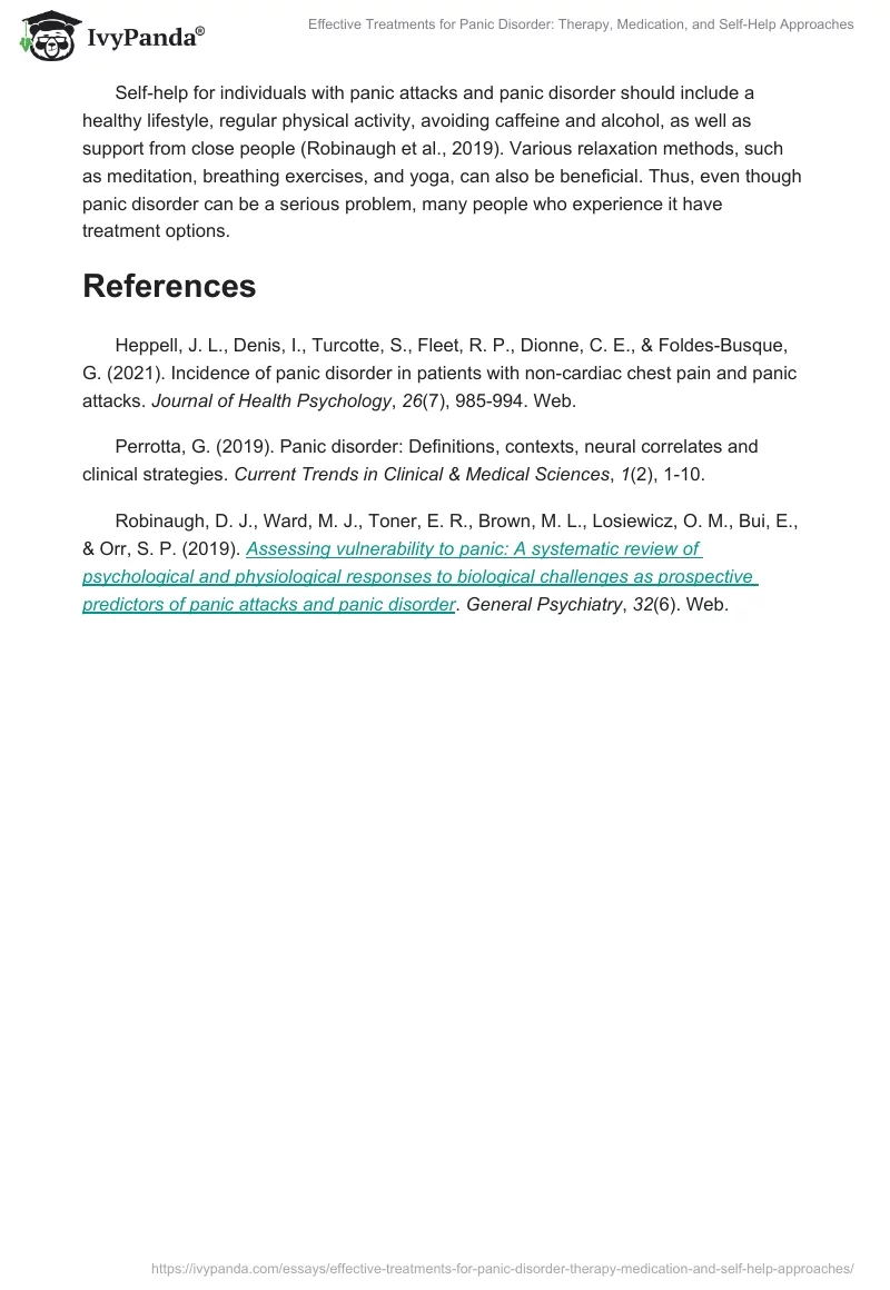Effective Treatments for Panic Disorder: Therapy, Medication, and Self-Help Approaches. Page 2