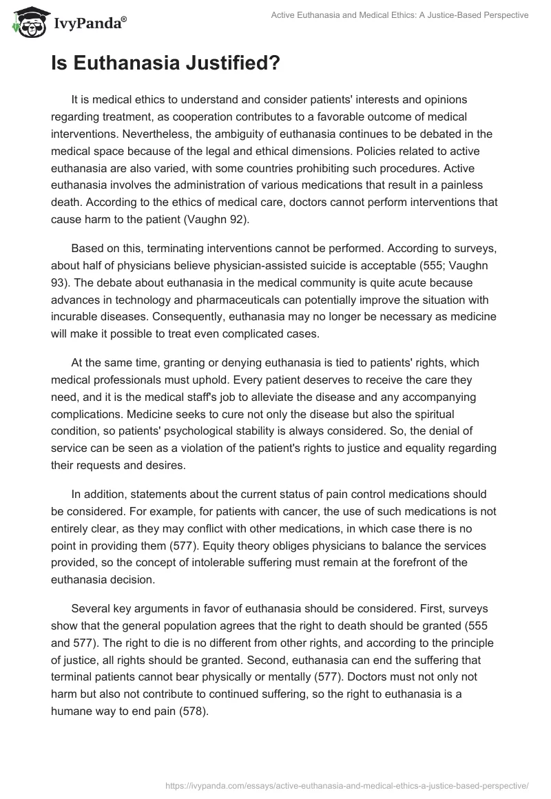 Active Euthanasia and Medical Ethics: A Justice-Based Perspective. Page 2