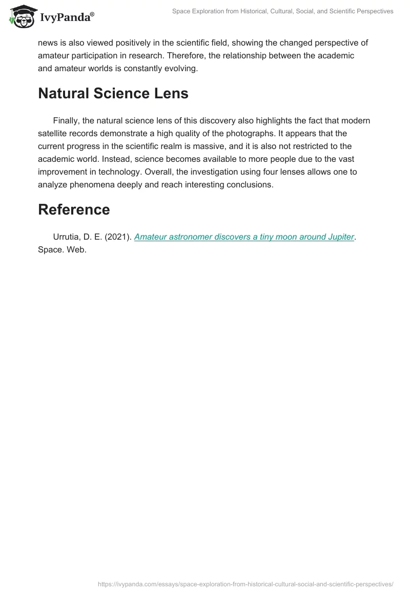 Space Exploration from Historical, Cultural, Social, and Scientific Perspectives. Page 2