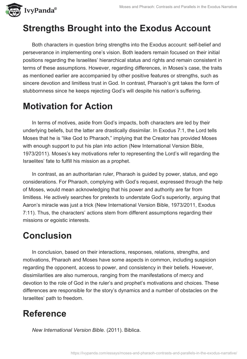 Moses and Pharaoh: Contrasts and Parallels in the Exodus Narrative. Page 2