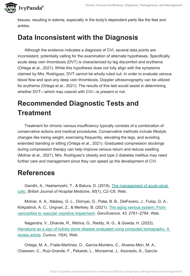 Chronic Venous Insufficiency: Diagnosis, Pathogenesis, and Management. Page 2