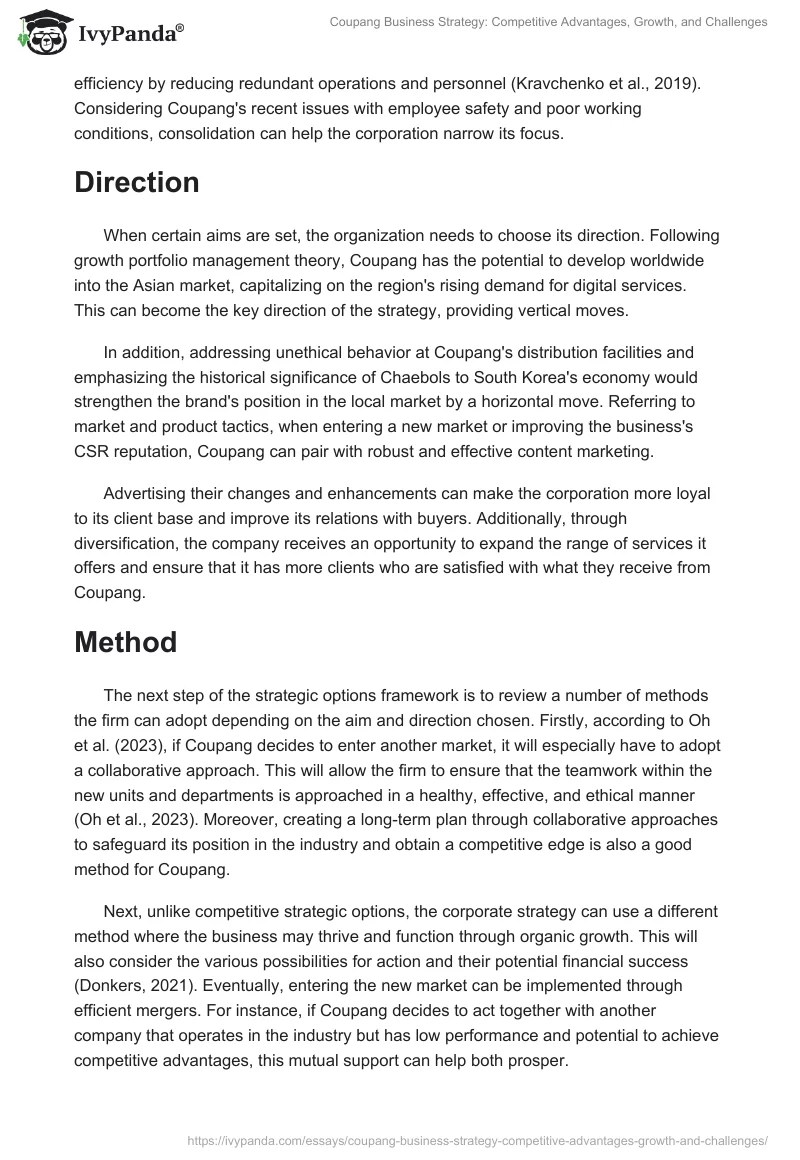 Coupang Business Strategy: Competitive Advantages, Growth, and Challenges. Page 2