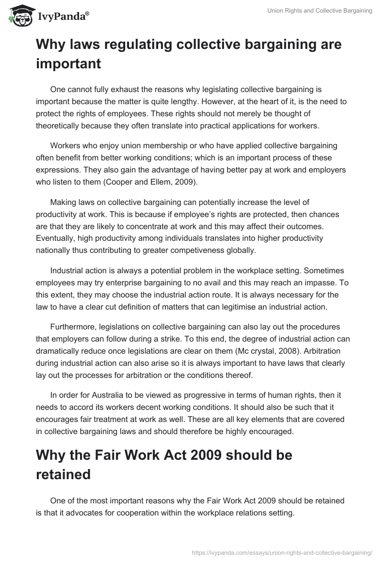 Union Rights and Collective Bargaining. Page 2