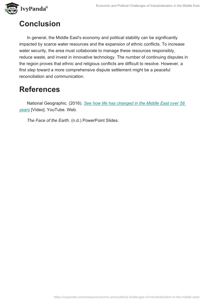 Economic and Political Challenges of Industrialization in the Middle East. Page 2
