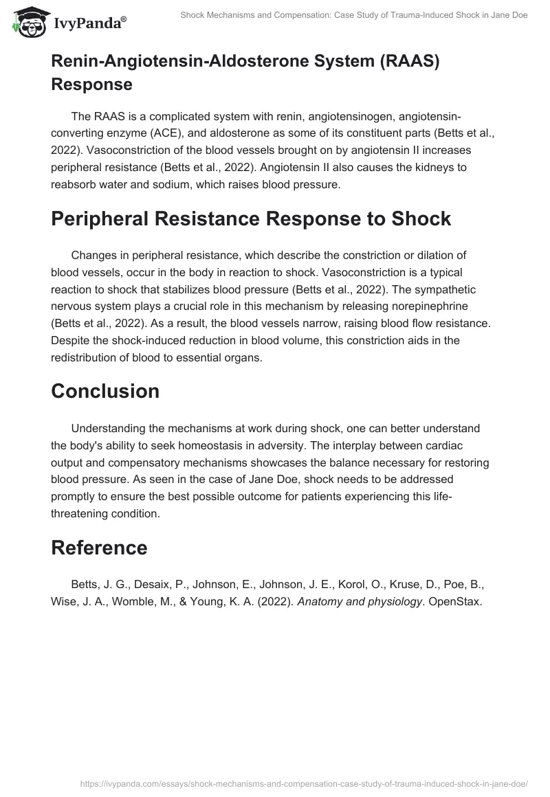 Shock Mechanisms and Compensation: Case Study of Trauma-Induced Shock in Jane Doe. Page 2
