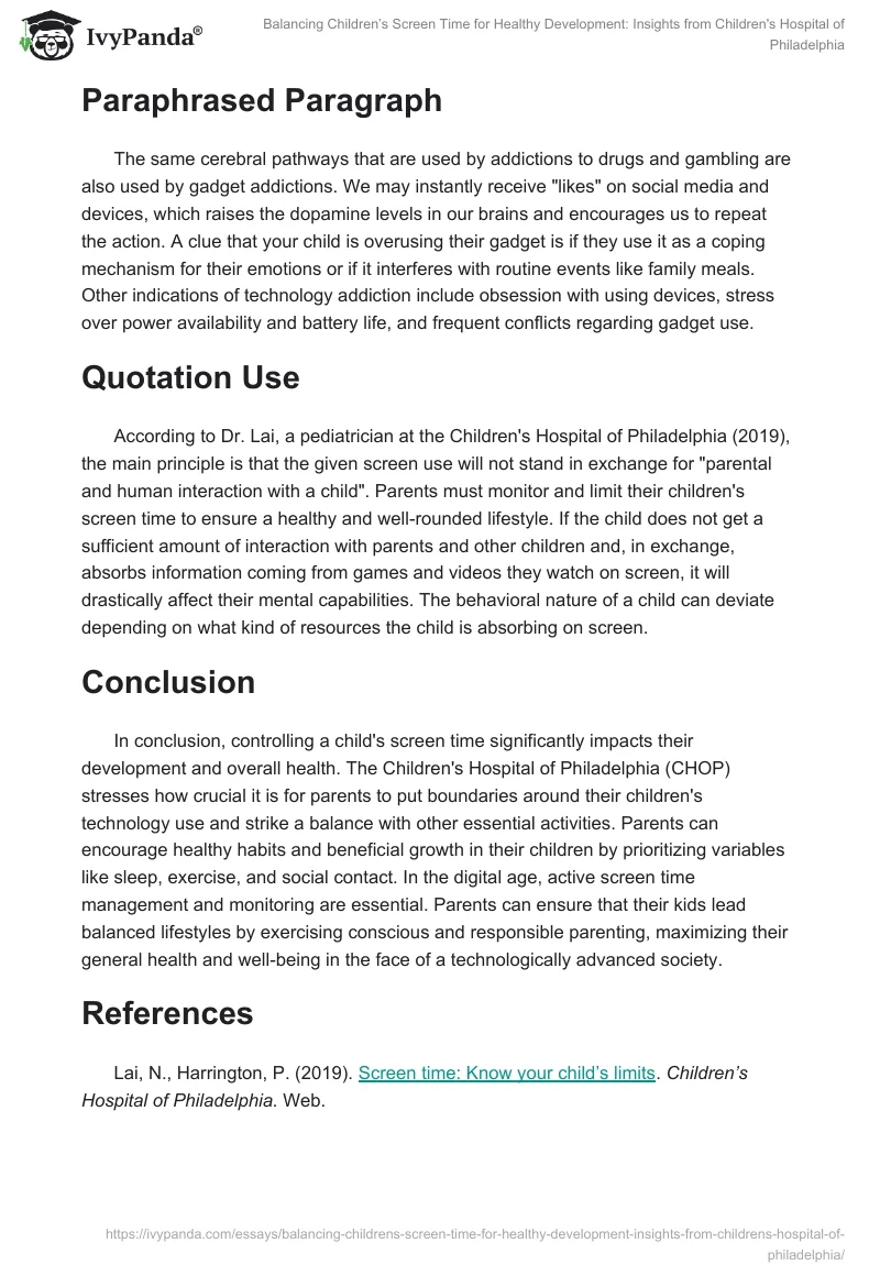 Balancing Children’s Screen Time for Healthy Development: Insights from Children's Hospital of Philadelphia. Page 2