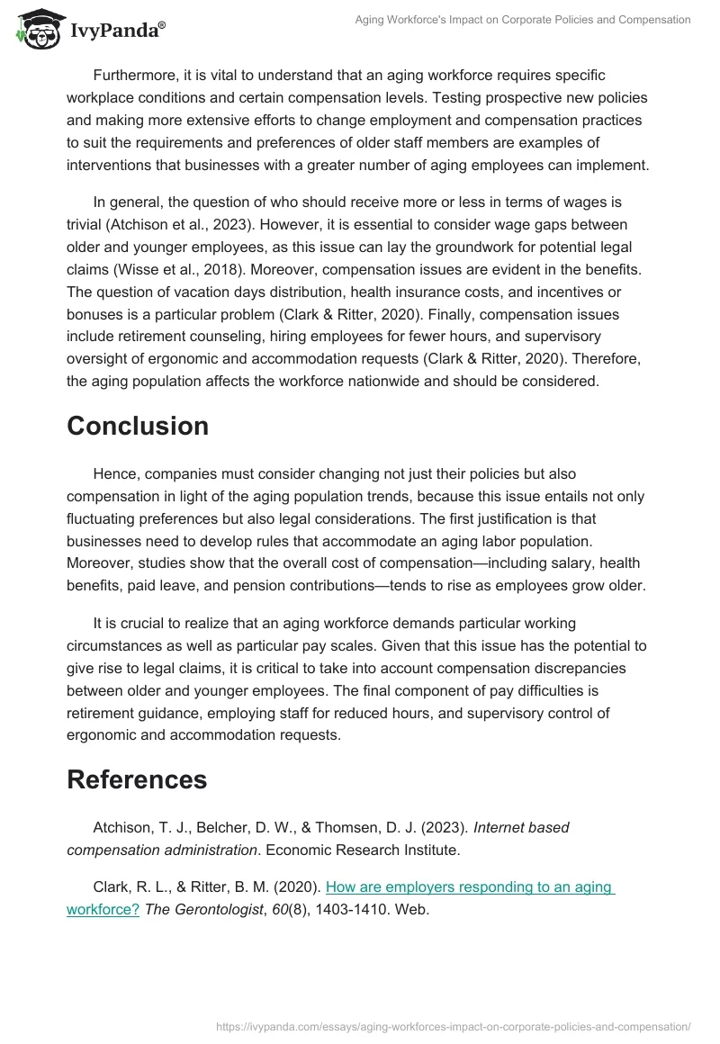 Aging Workforce's Impact on Corporate Policies and Compensation. Page 2