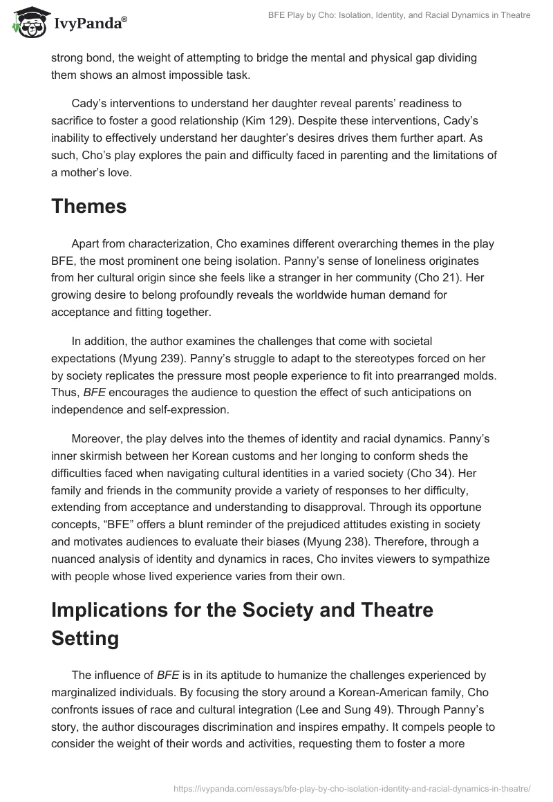 BFE Play by Cho: Isolation, Identity, and Racial Dynamics in Theatre. Page 2