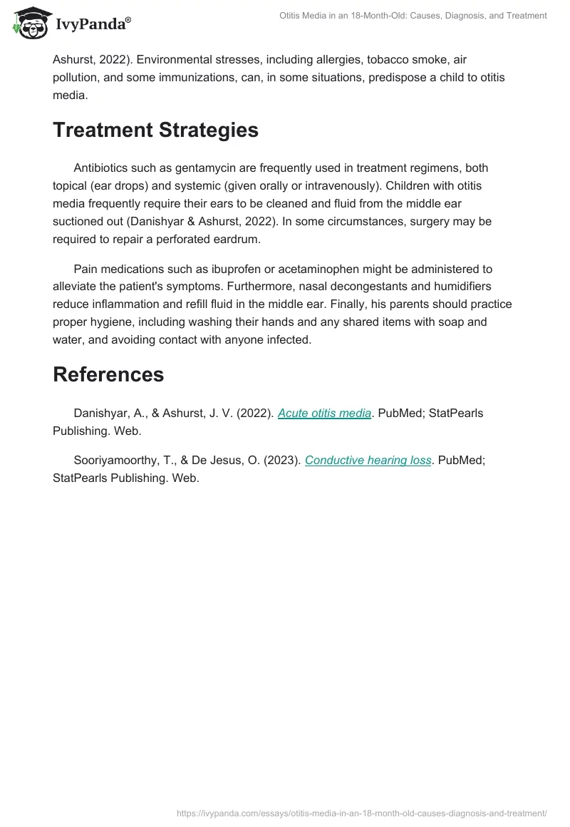 Otitis Media in an 18-Month-Old: Causes, Diagnosis, and Treatment. Page 2