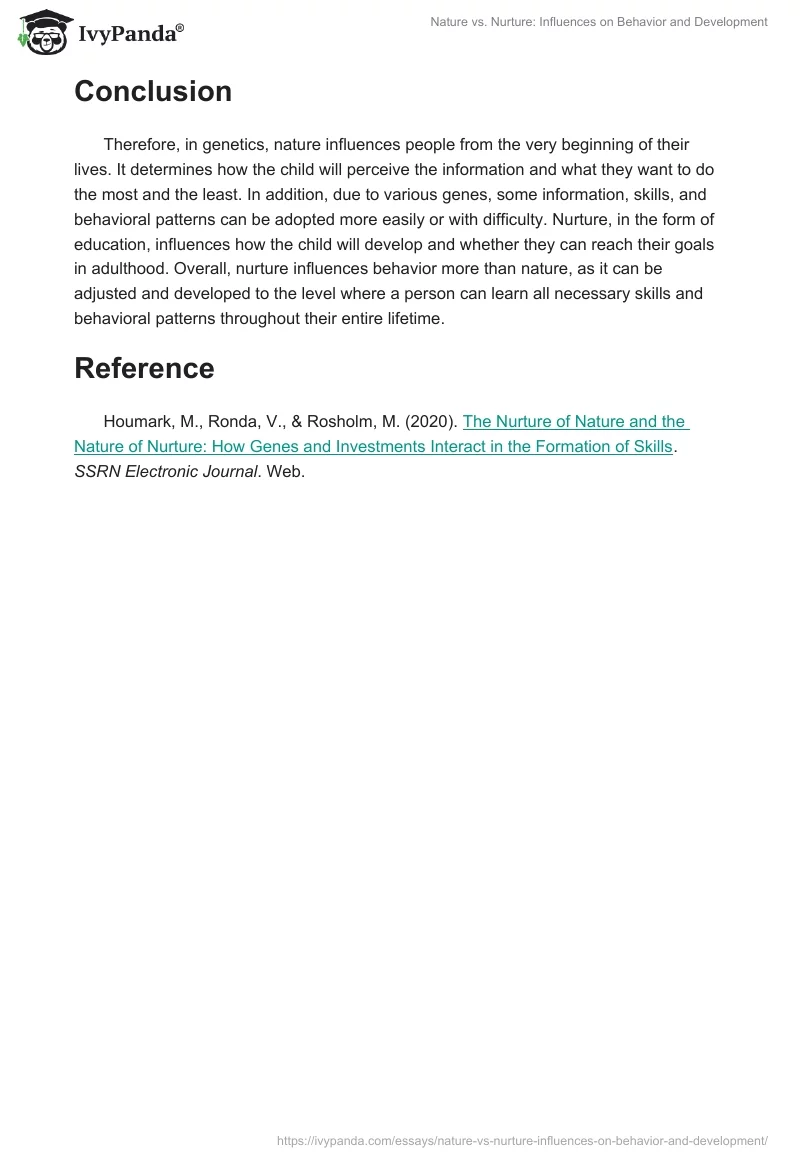 Nature vs. Nurture: Influences on Behavior and Development. Page 2