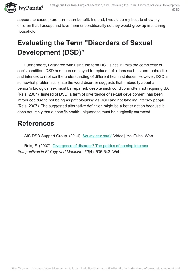 Ambiguous Genitalia, Surgical Alteration, and Rethinking the Term Disorders of Sexual Development (DSD). Page 2