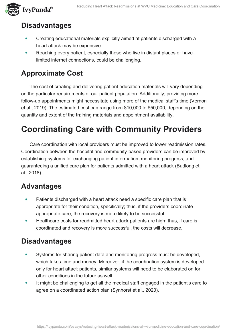 Reducing Heart Attack Readmissions at WVU Medicine: Education and Care Coordination. Page 2