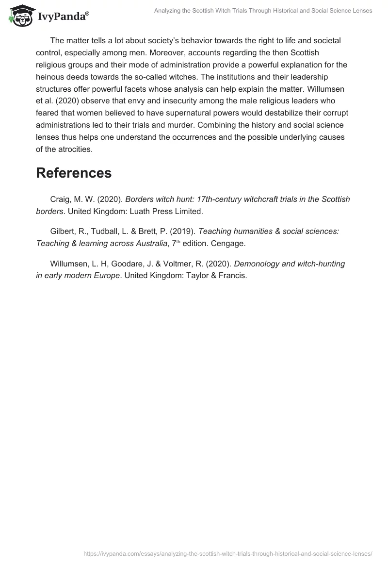 Analyzing the Scottish Witch Trials Through Historical and Social Science Lenses. Page 2
