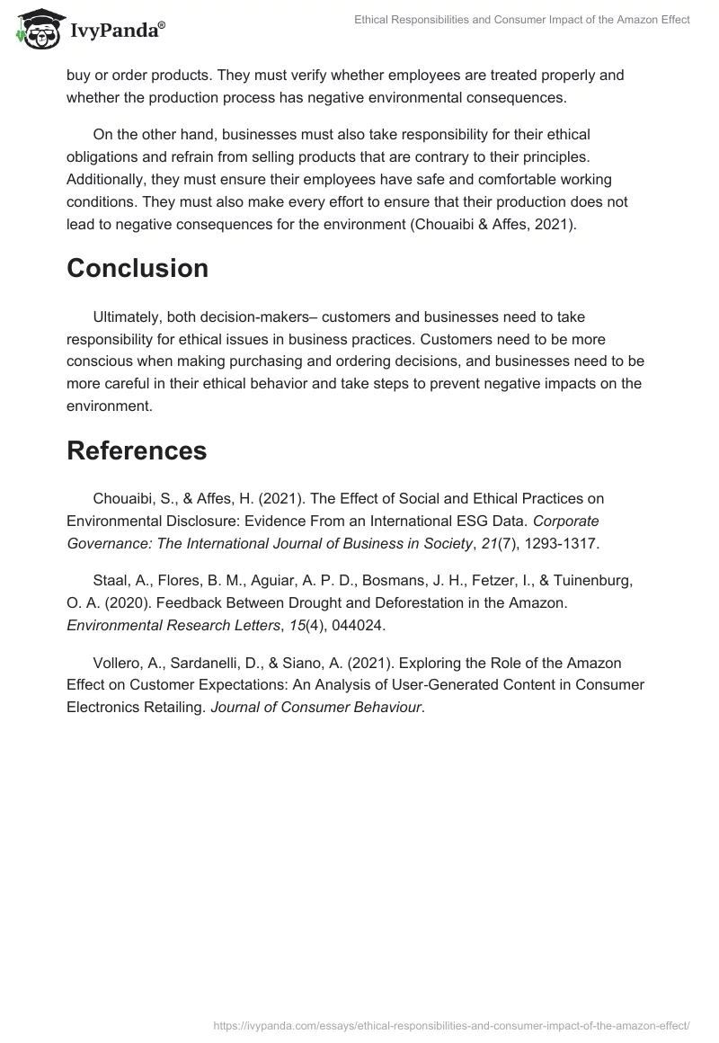 Ethical Responsibilities and Consumer Impact of the Amazon Effect. Page 2