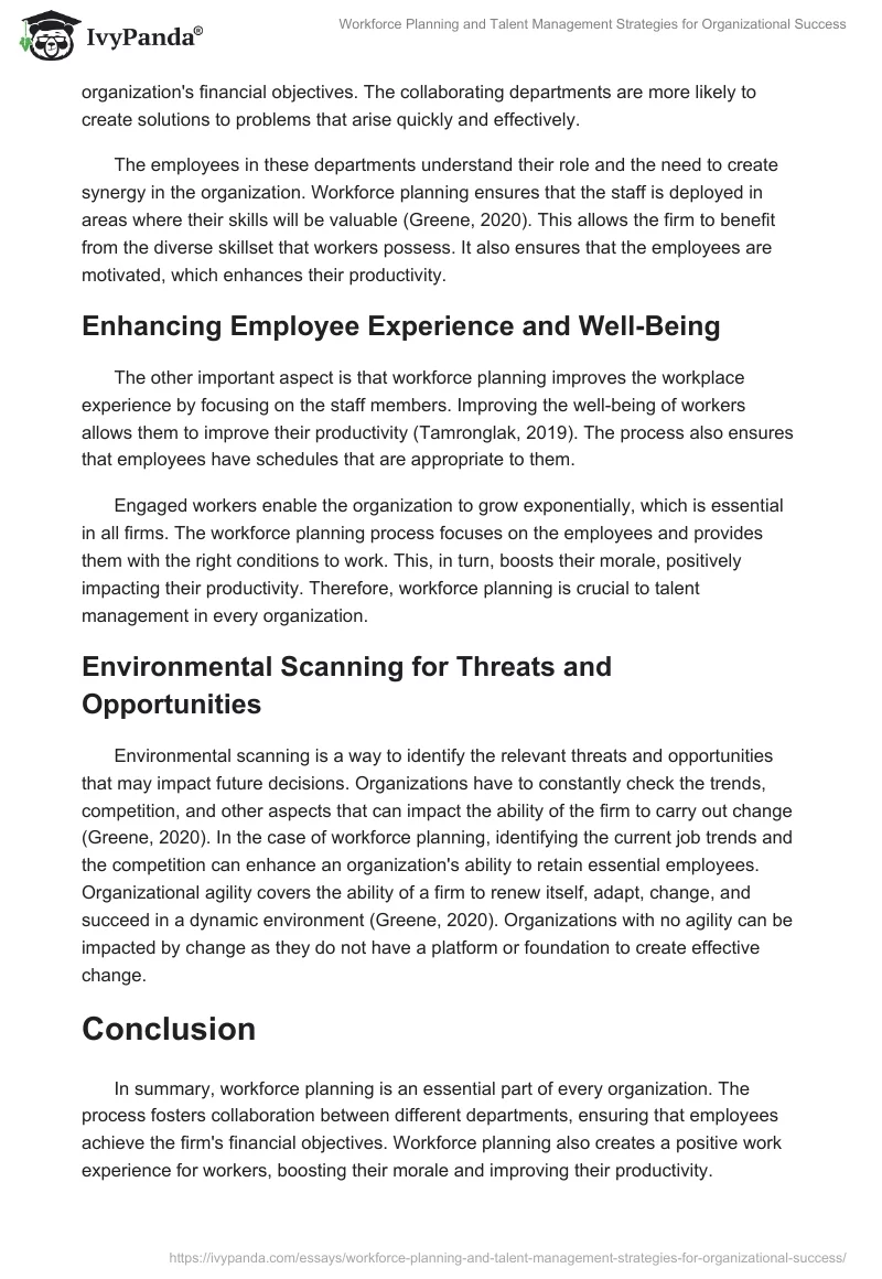 Workforce Planning and Talent Management Strategies for Organizational Success. Page 2