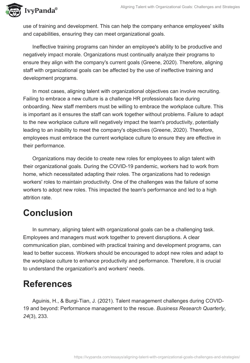 Aligning Talent with Organizational Goals: Challenges and Strategies. Page 2