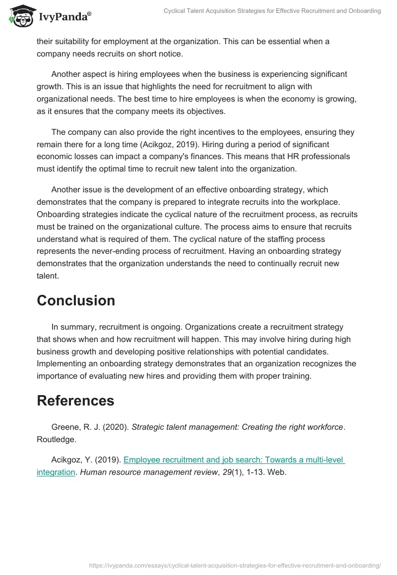 Cyclical Talent Acquisition Strategies for Effective Recruitment and Onboarding. Page 2