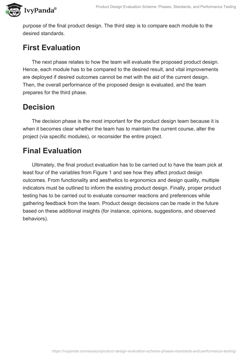 Product Design Evaluation Scheme: Phases, Standards, and Performance Testing. Page 2