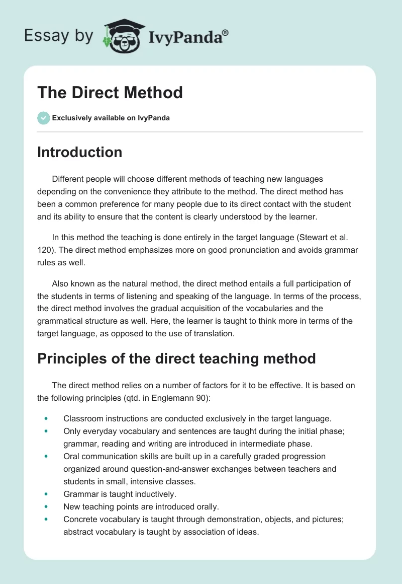 The Direct Method. Page 1