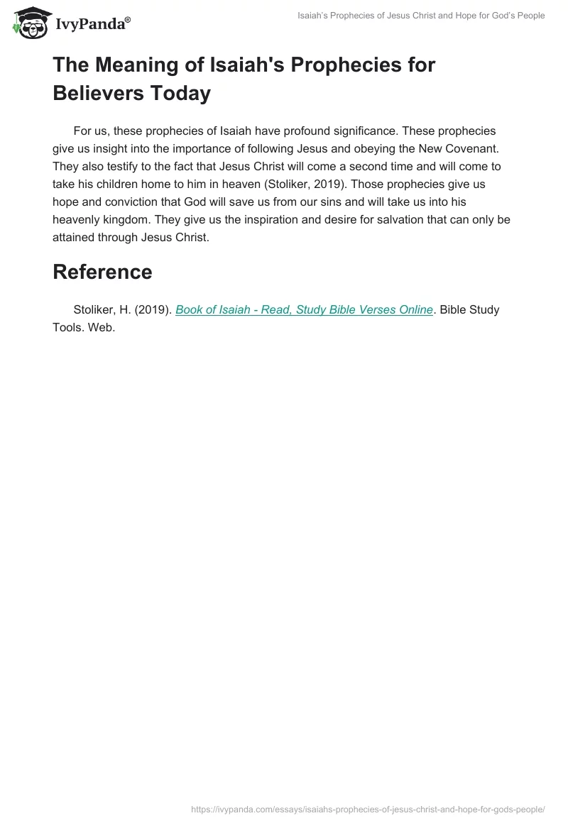 Isaiah’s Prophecies of Jesus Christ and Hope for God’s People. Page 2