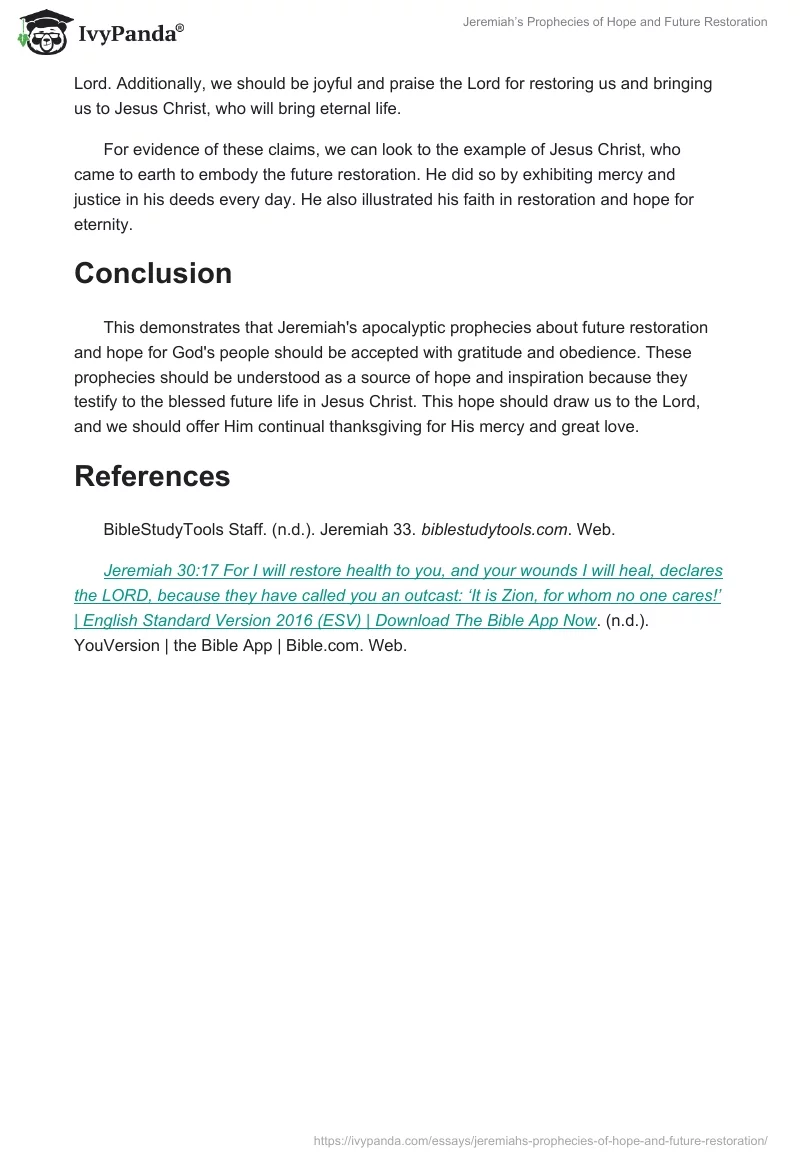 Jeremiah’s Prophecies of Hope and Future Restoration. Page 2