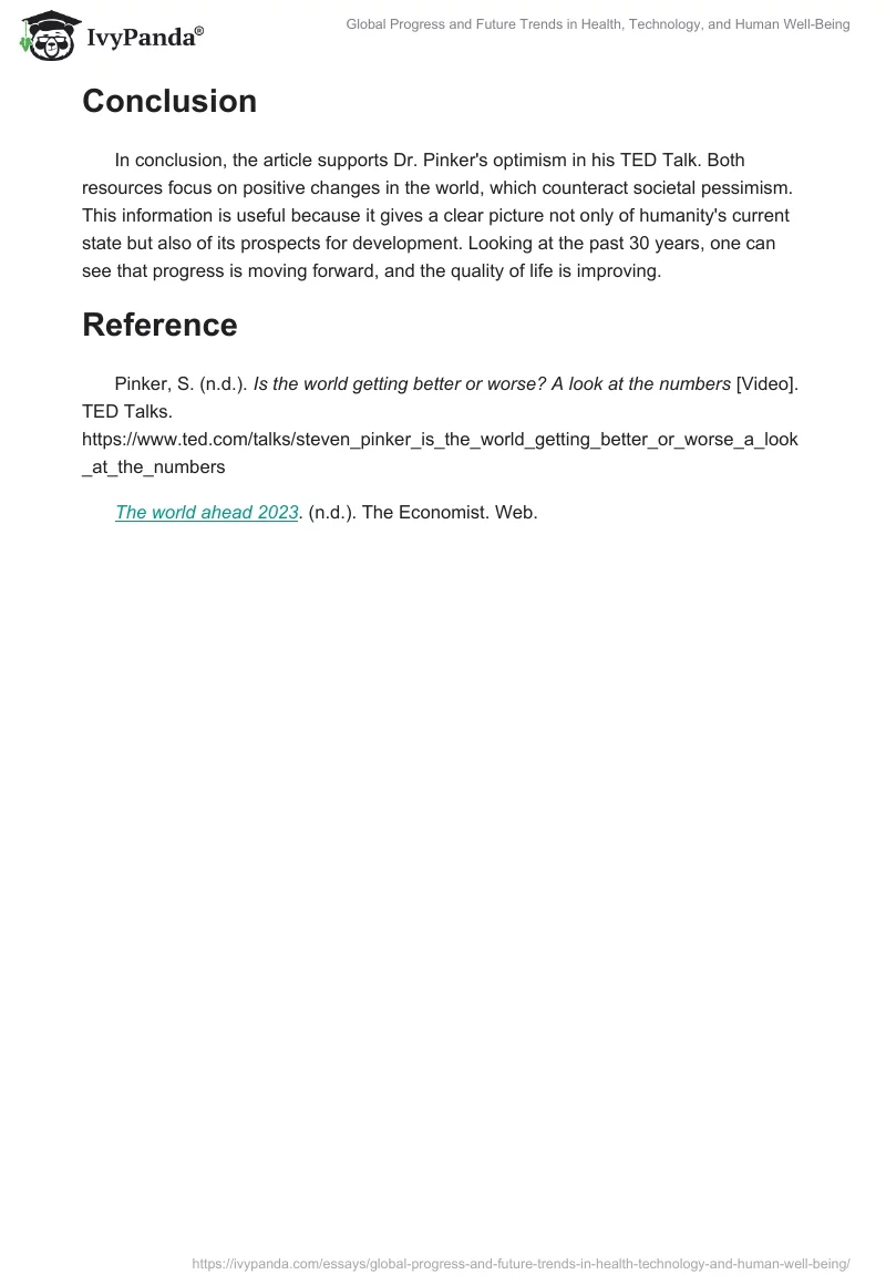 Global Progress and Future Trends in Health, Technology, and Human Well-Being. Page 2