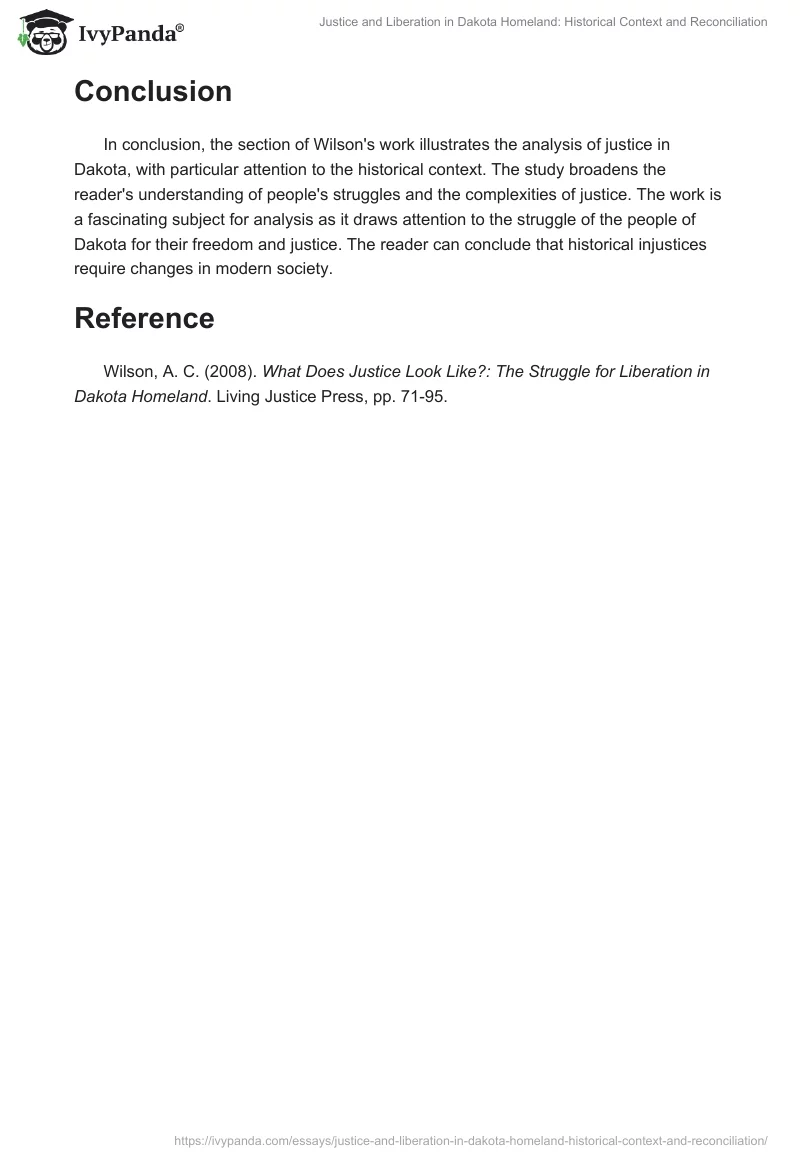 Justice and Liberation in Dakota Homeland: Historical Context and Reconciliation. Page 2