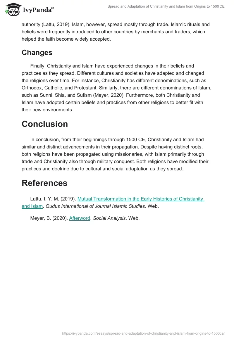 Spread and Adaptation of Christianity and Islam from Origins to 1500 CE. Page 2