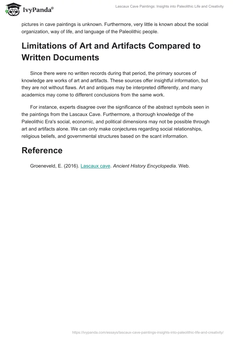 Lascaux Cave Paintings: Insights into Paleolithic Life and Creativity. Page 2