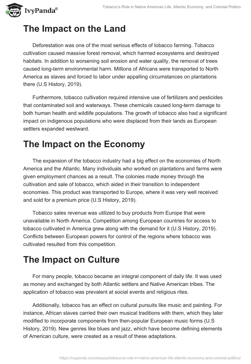 Tobacco’s Role in Native American Life, Atlantic Economy, and Colonial Politics. Page 2
