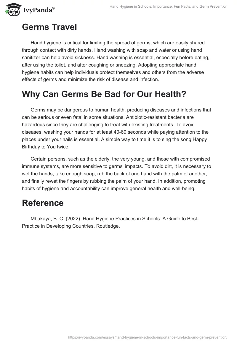 Hand Hygiene in Schools: Importance, Fun Facts, and Germ Prevention. Page 2