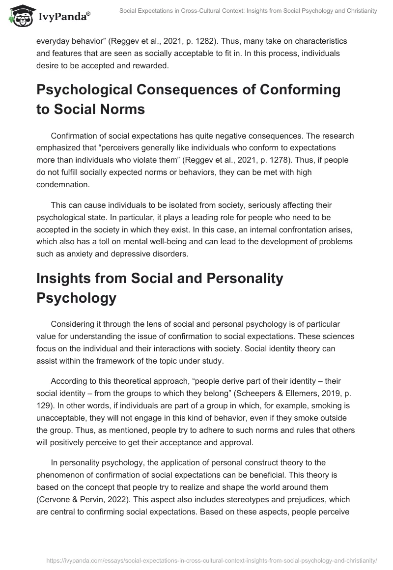 Social Expectations in Cross-Cultural Context: Insights from Social Psychology and Christianity. Page 2