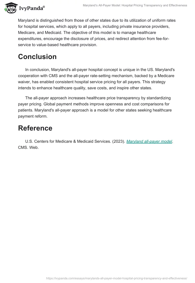 Maryland’s All-Payer Model: Hospital Pricing Transparency and Effectiveness. Page 2